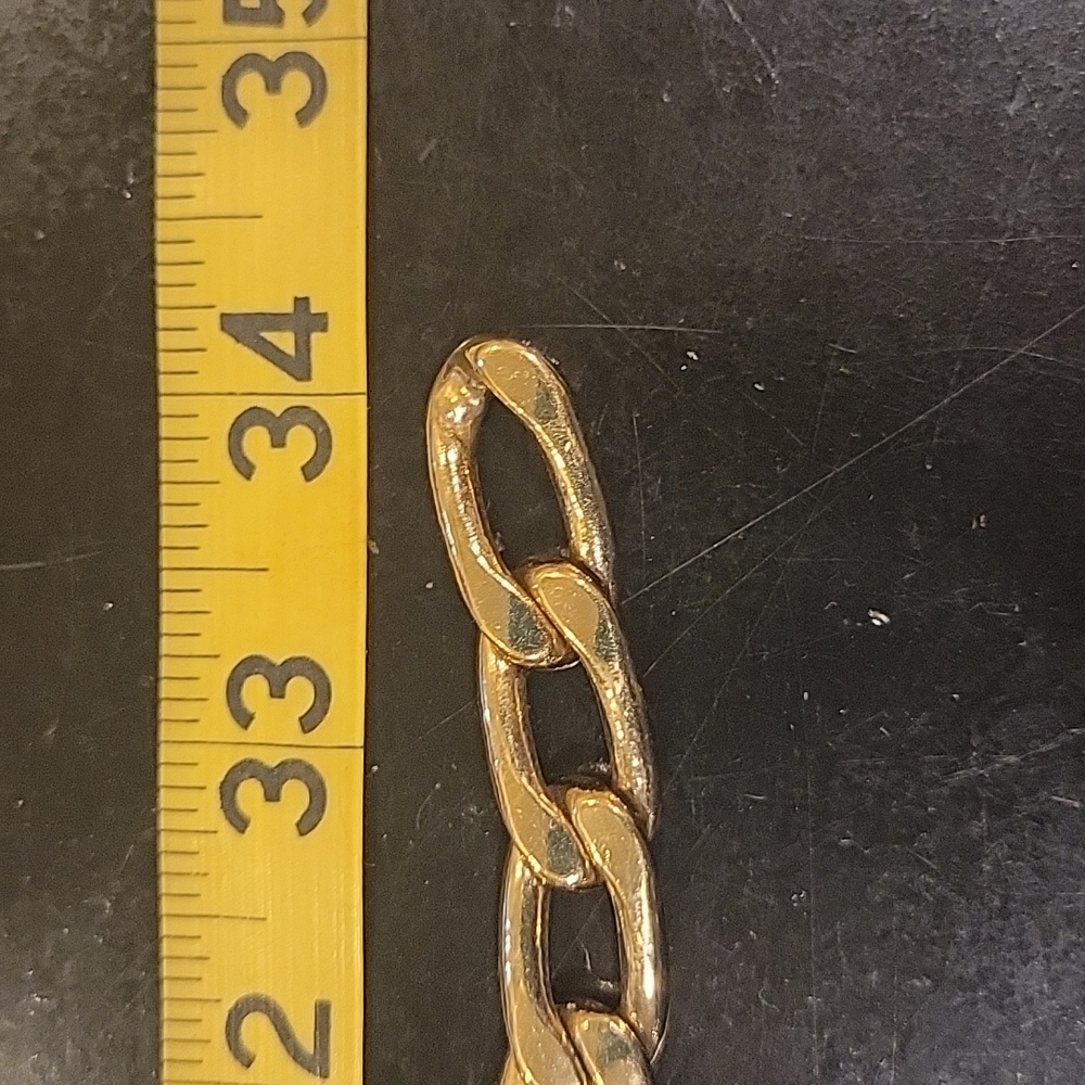 Vintage Escada Designer Gold Logo Chain Link Belt Wit… Gem